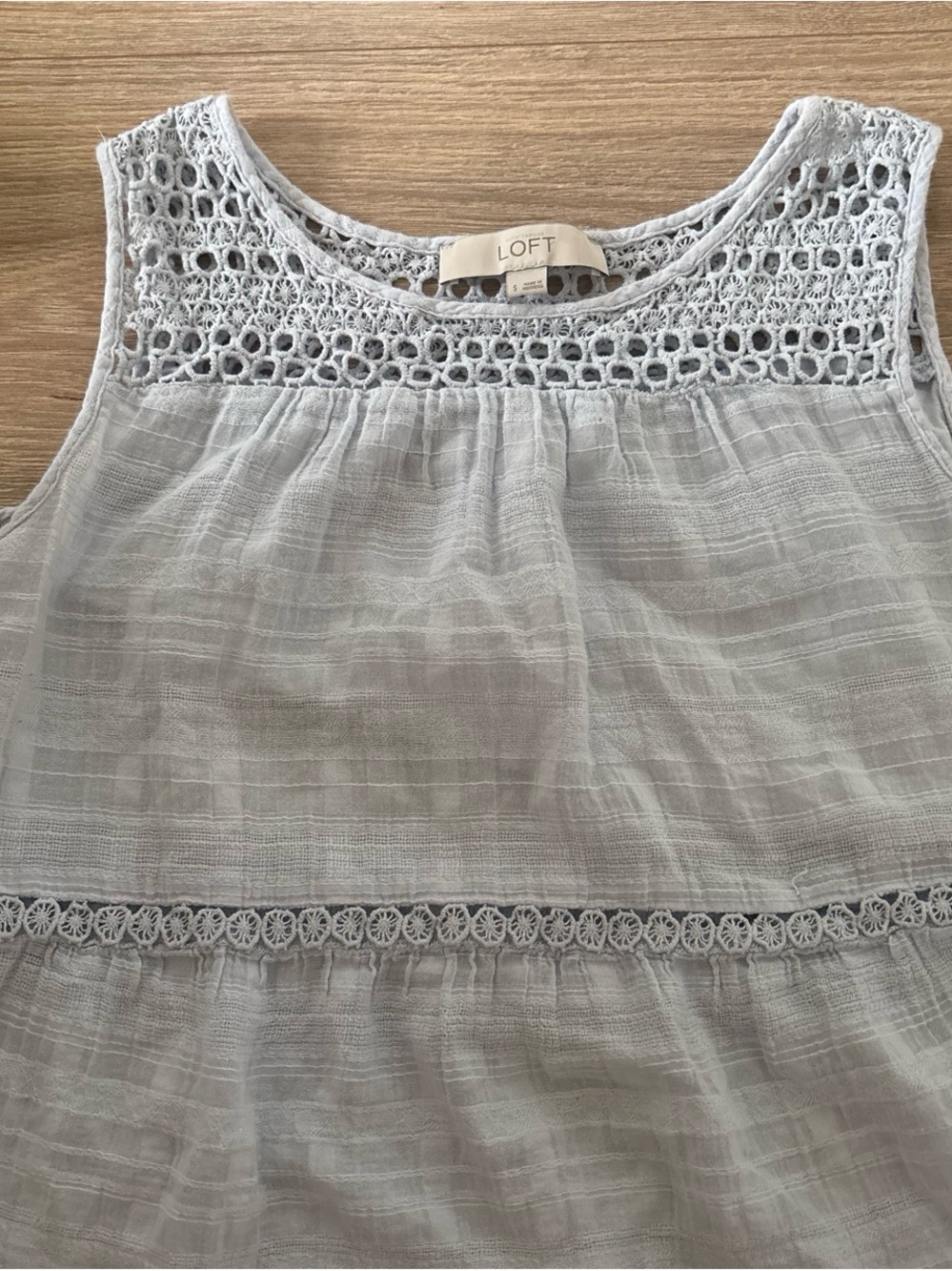 LOFT Light Blue Sleeveless Tank - Picture 5 of 8